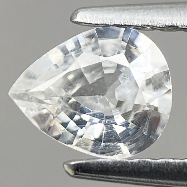 1 0.55ct Natural Sapphire White Beauty Pear Faceted Colorless Ge