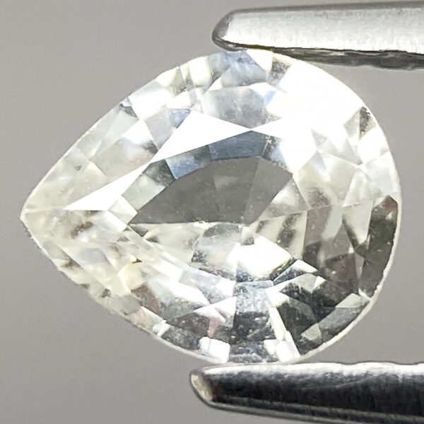 1 0.57ct Natural Sapphire White Luster Pear Faceted Flawless Gem