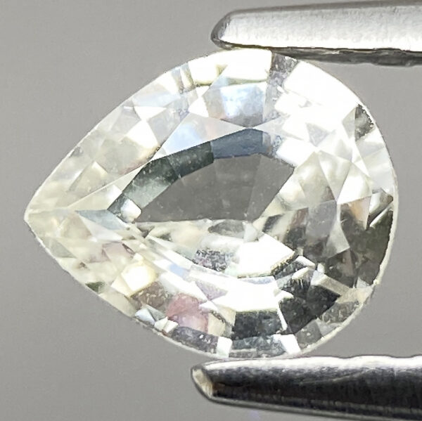 2 0.57ct Natural Sapphire White Luster Pear Faceted Flawless Gem