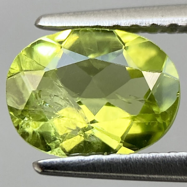 2 Natural Peridot 1.15ct Yellowish Green Oval Luster Gemstone From Sri Lanka