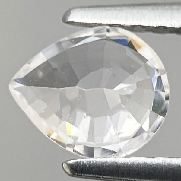 3 0.65ct Natural Sapphire White Luster Pear Faceted Colorless Ge