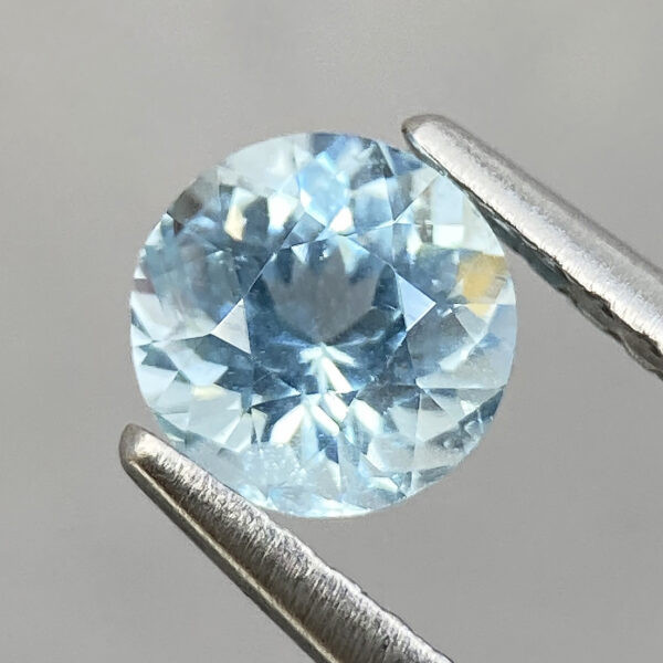 20.70ct Natural Blue Apatite Unheated Round Cut 5.4mm Untreated Gem From Brazil