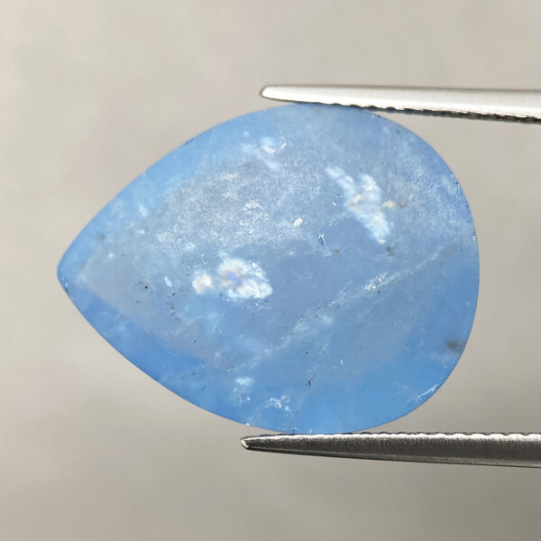 3 13.96ct Aquamarine Natural Aqua Blue Pear Cabochon Loose Gem C