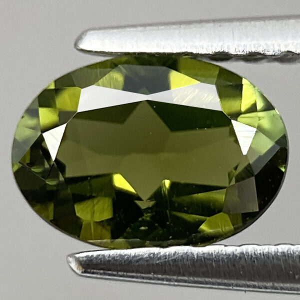 1 Natural Chrome Tourmaline 0.70ct Green Oval Verdelite Luster Gem From Mozambique