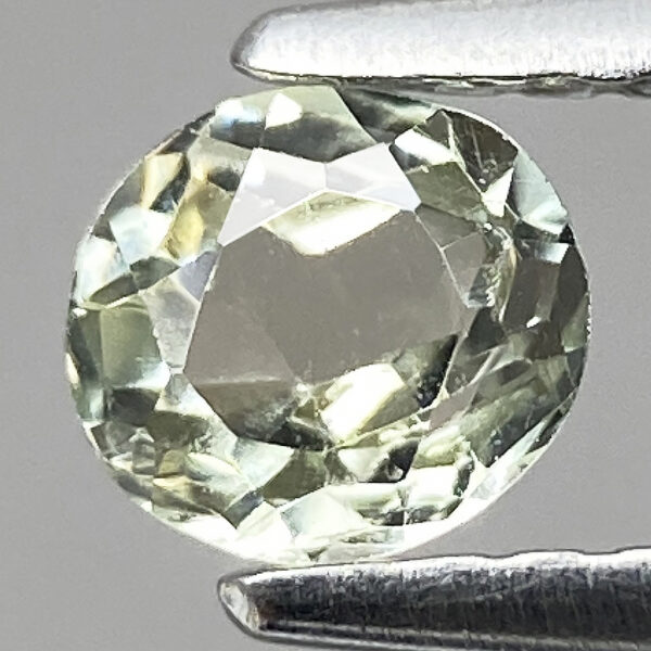 1 Natural Tourmaline 0.45ct White Colorless Round 4.7mm Luster G