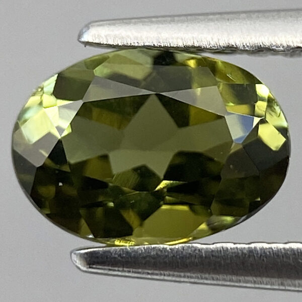 1 Natural Tourmaline 0.80ct Green Oval Verdelite Luster Gemstone From Mozambique