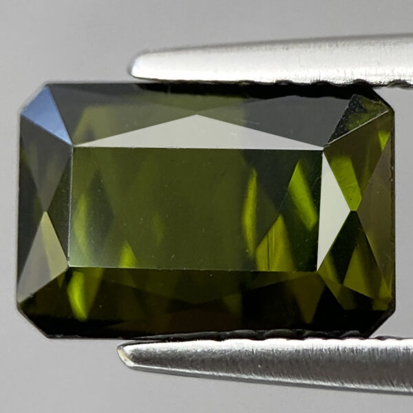 Olive Green Tourmaline Natural 2.60ct Emerald Radiant Octagon From Mozambique