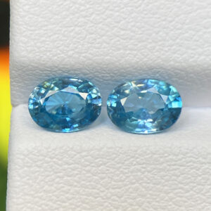 Blue Zircon 2.35ct – 6.8 X 5 MM Pair