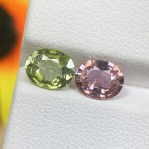 Green Pink Tourmaline 2.00ct – 7.3 X 5.9 MM Pair