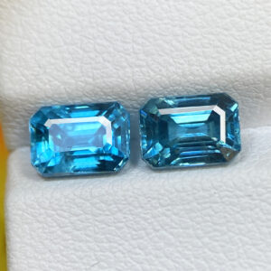 Blue Zircon 4.62ct – 7.4 X 5.1 MM Pair