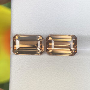 Brown Gold Zircon 7.69ct – 10.1 X 6.8 MM Pair