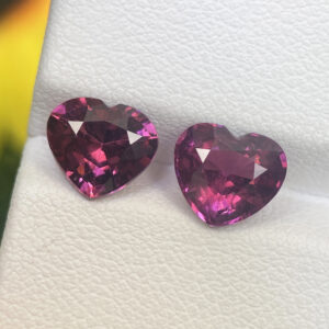 Red Pink Rhodolite Garnet 3.29ct Pair – 7.9 x 7.1 MM